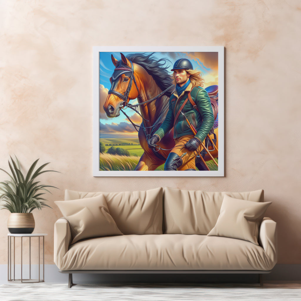 Handsome Male rider printable image | DIGITAL DOWNLOAD | Equestrian wall art | Male equestrian art print