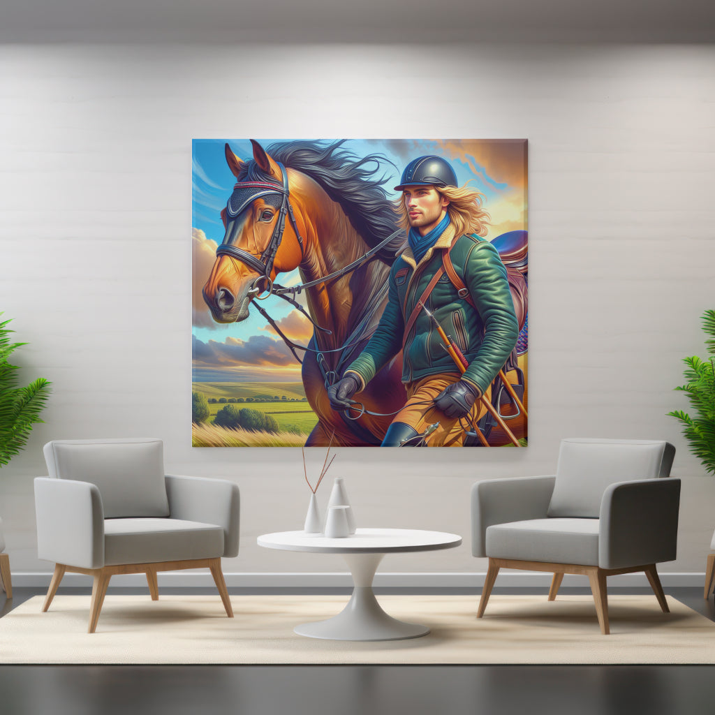 Handsome Male rider printable image | DIGITAL DOWNLOAD | Equestrian wall art | Male equestrian art print