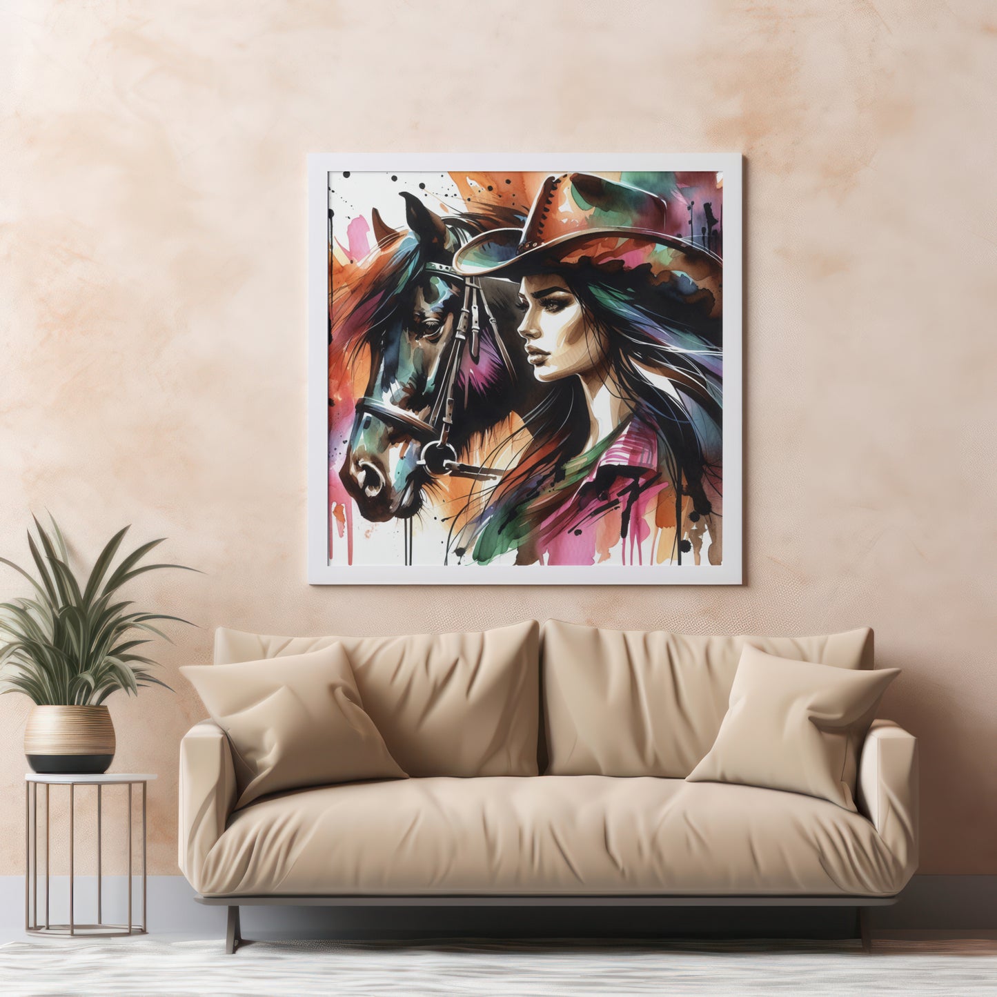 Cowgirl rider printable image | DIGITAL DOWNLOAD | Equestrian wall art | Female equestrian art print