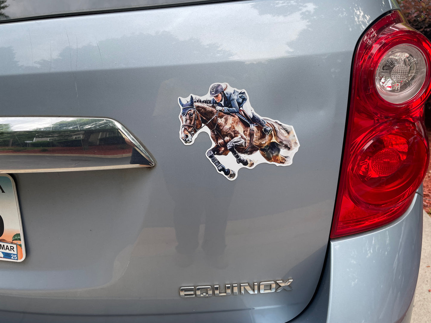 Car Magnet - English Rider Horse Jump Magnet - 6 x 5.81"