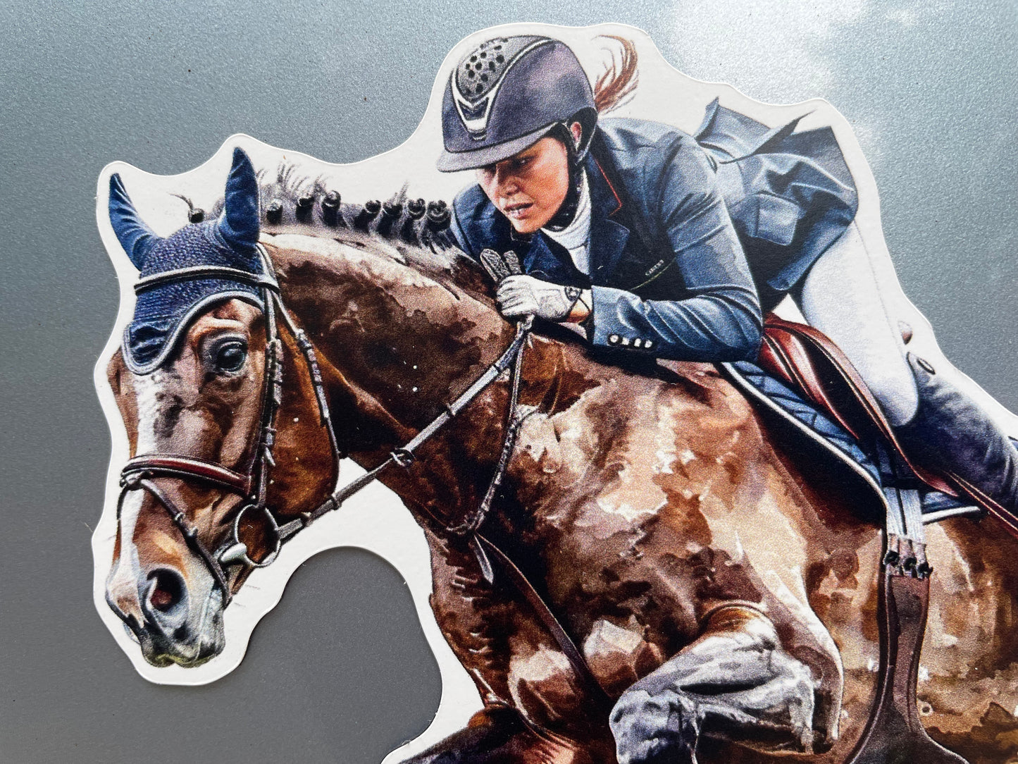 Car Magnet - English Rider Horse Jump Magnet - 6 x 5.81"